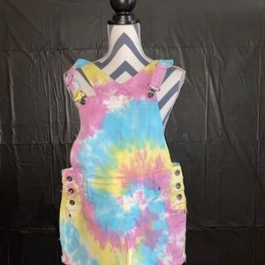 Pastel Tie-Dyed Overalls